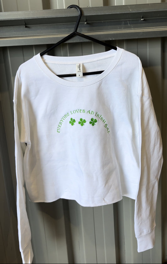 ‘Everyone loves an Irish Gal’ Long Cropped Sweatshirt (Ladies)