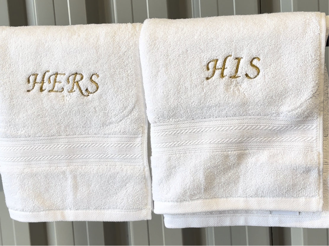 His & Hers Hand Towel Set