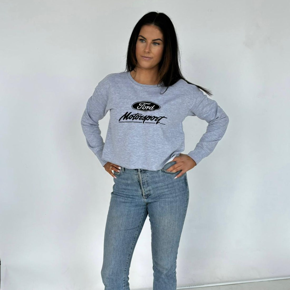 Women's Ford Motorsport Long Sleeve Crop Sweatshirt